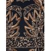 Adrianna Papell Womens Beaded Column Long Dress(Navy/Rosegold)