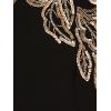 Adrianna Papell Women’s Beaded Crepe Long Dress, Black