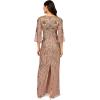 Adrianna Papell Womens Beaded Mesh Long Dress(Stone)