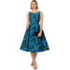 Adrianna Papell Women’s Boat Neck Jacquard Midi Dress(Blue/Green)
