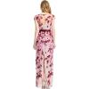Adrianna Papell Womens Cascading Floral Colmn Gwn(Merlot Multi/Nude)