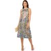 Adrianna Papell Womens Embroidered Fit and Flare(Blue Multi)