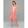 Adrianna Papell Womens Embroidered Fit and Flare(Pink Multi)