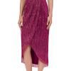 Adrianna Papell Womens Halter Crinkle Metallic Dress(Magenta)
