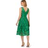Adrianna Papell Womens Lace Boat Neck Midi Dress(Green)