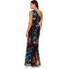 Adrianna Papell Women’s One Shoulder Gown(Black Multi)