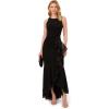 Adrianna Papell Women’s Ruffle Crepe Halter Gown(Black)