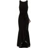 Adrianna Papell Women’s Ruffle Crepe Halter Gown(Black)