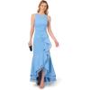 Adrianna Papell Women’s Ruffle Crepe Halter Gown(Bluebell)