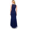 Adrianna Papell Women’s Ruffle Crepe Halter Gown(Navy Sateen)