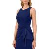 Adrianna Papell Women’s Ruffle Crepe Halter Gown(Navy Sateen)