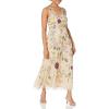 Adrianna Papell Womens Beaded Ankle Length Dress(Light Champagne)