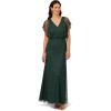 Adrianna Papell Women’s Beaded Blouson Long Dress, Dusty Emerald