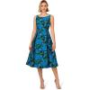 Adrianna Papell Women’s Boat Neck Jacquard Midi Dress(Blue/Green)