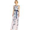 Adrianna Papell Womens Cascading Floral Colmn Gwn(Midnight Multi/Nude)