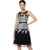 Adrianna Papell Womens Embroidered Fit and Flare(Black/Ivory)