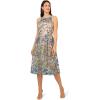 Adrianna Papell Womens Embroidered Fit and Flare(Blue Multi)
