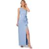 Adrianna Papell Women’s One Shoulder Gown(Bluebell/Silver)