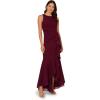 Adrianna Papell Women’s Ruffle Crepe Halter Gown(Cabernet)