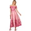 Adrianna Papell Womens Off-Shoulder Dress(Pink Multi)
