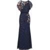 Adrianna Papell Women’s Beaded Mermaid Long Dress(Midnight Multi)