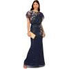 Adrianna Papell Women’s Beaded Mermaid Long Dress(Midnight Multi)
