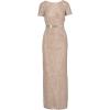 Adrianna Papell Womens Column Sequin Gown(Silver/Nude)