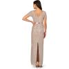 Adrianna Papell Womens Column Sequin Gown(Silver/Nude)