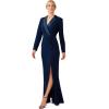 Adrianna Papell Womens Crepe Tuxedo Gown(Midnight)