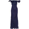 Adrianna Papell Womens Floral Ruffle Gown(Light Navy)
