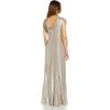 Adrianna Papell Womens Metallic Knit Gown(Alabaster)
