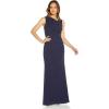 Adrianna Papell Womens Metallic Knit Gown(Light Navy)