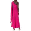 Adrianna Papell Womens One Shoulder Jersey Gown(Bright Rose)