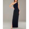 Adrianna Papell Womens One Shoulder Jersey Gown(Midnight)