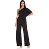 Adrianna Papell Women’s Plus-Size One Shoulder Crepe Melania Jumpsuit Plus(Black)