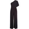 Adrianna Papell Women’s Plus-Size One Shoulder Crepe Melania Jumpsuit Plus(Black)