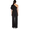 Adrianna Papell Women’s Plus-Size One Shoulder Crepe Melania Jumpsuit Plus(Black)