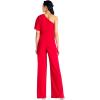 Adrianna Papell Women’s Plus-Size One Shoulder Crepe Melania Jumpsuit Plus(Red)