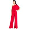 Adrianna Papell Women’s Plus-Size One Shoulder Crepe Melania Jumpsuit Plus(Red)