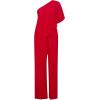 Adrianna Papell Women’s Plus-Size One Shoulder Crepe Melania Jumpsuit Plus(Red)
