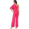 Adrianna Papell Women’s Plus-Size One Shoulder Crepe Melania Jumpsuit Plus(Watermelon Bliss)