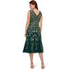 Adrianna Papell Womens Ruffle Bead Dress(Gem Green)