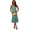 Adrianna Papell Womens Ruffle Bead Dress(Green Slate)