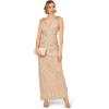 Adrianna Papell Women’s Sleeveless Bead Long Dress(Biscotti)