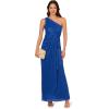 Adrianna Papell Womens Stardust Pleated Draped Gown(Brilliant Sapphire)