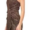 Adrianna Papell Womens Stardust Pleated Draped Gown(Copper)