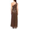Adrianna Papell Womens Stardust Pleated Draped Gown(Copper)