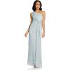 Adrianna Papell Womens Stardust Pleated Draped Gown(Dusty Periwinkle)