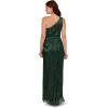 Adrianna Papell Womens Stardust Pleated Draped Gown(Green Pine)