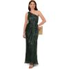 Adrianna Papell Womens Stardust Pleated Draped Gown(Green Pine)